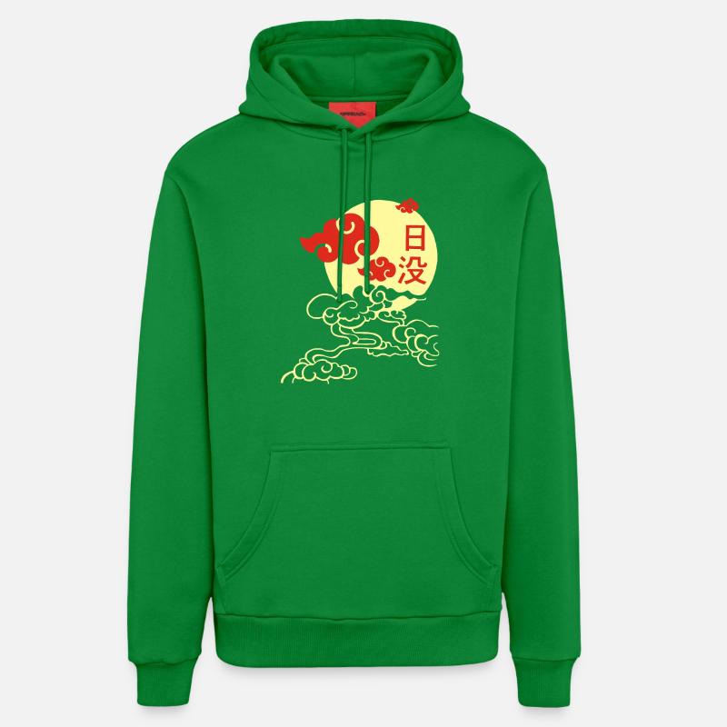 Coucher de soleil japonais - Sweat à capuche bio décontracté fabriqué en UE - City Green