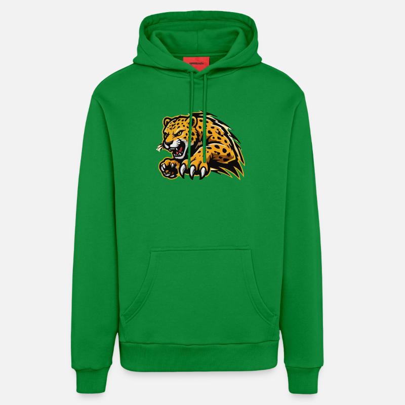 Assaut féroce du léopard - Sweat à capuche bio décontracté fabriqué en UE - City Green