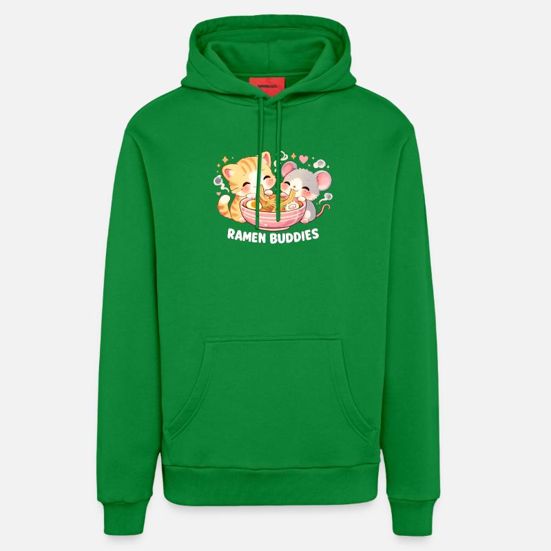 Ramen Chat - Sweat à capuche bio décontracté fabriqué en UE - City Green