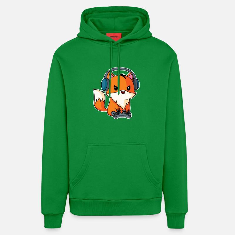 Gaming Fox - Conception Fox Player - Sweat à capuche bio décontracté fabriqué en UE - City Green