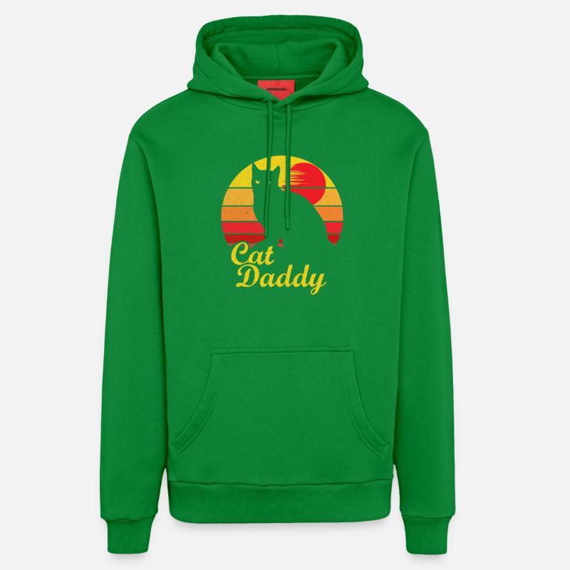 Cat Daddy Best Cat Dad - Sweat à capuche bio décontracté fabriqué en UE - City Green