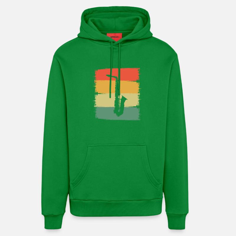 Saxophone - Sweat à capuche bio décontracté fabriqué en UE - City Green