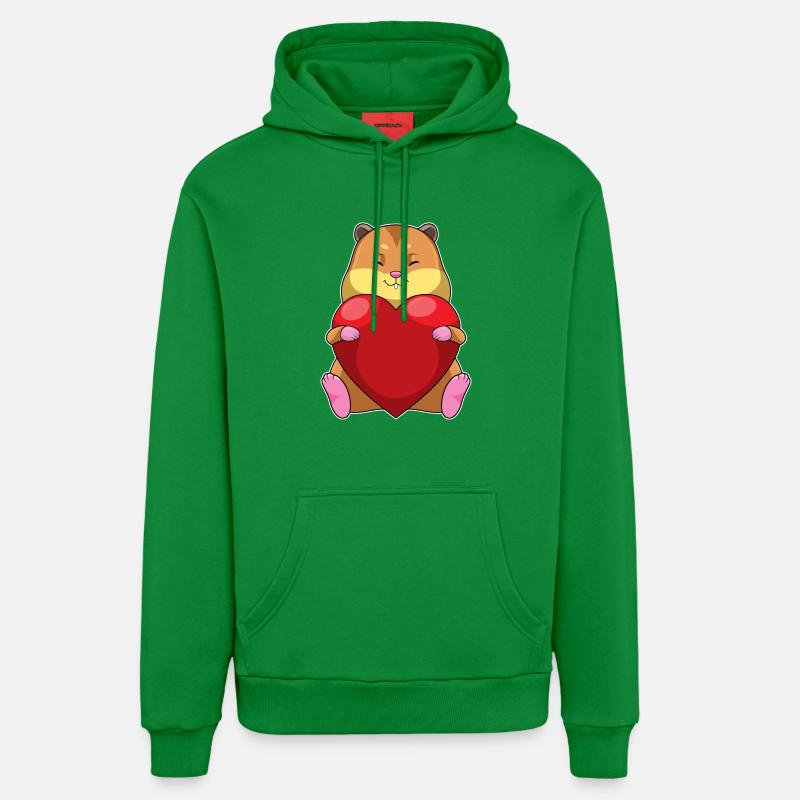 Hamster avec cœur - Sweat à capuche bio décontracté fabriqué en UE - City Green