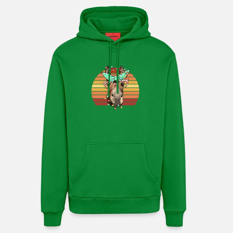 Chevaux Maman Noël Cheval Maman - Sweat à capuche bio décontracté fabriqué en UE - City Green