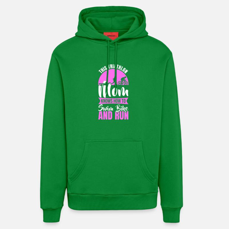Mère du triathlon - Sweat à capuche bio décontracté fabriqué en UE - City Green