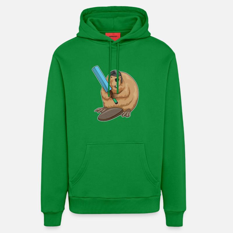 Beaver Cricket Cricket Bat - Sweat à capuche bio décontracté fabriqué en UE - City Green