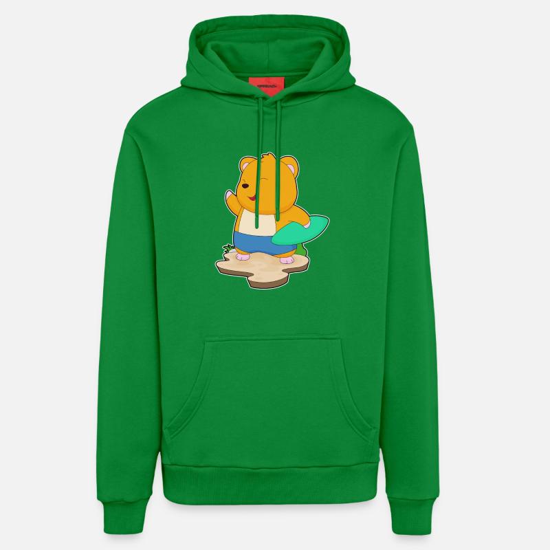 Hamster Surfer Planche de surf - Sweat à capuche bio décontracté fabriqué en UE - City Green