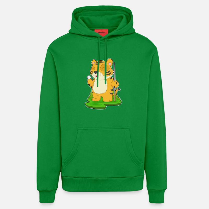 Tiger Billiard Queue - Organic Relaxed Hoodie Made in EU - City Green