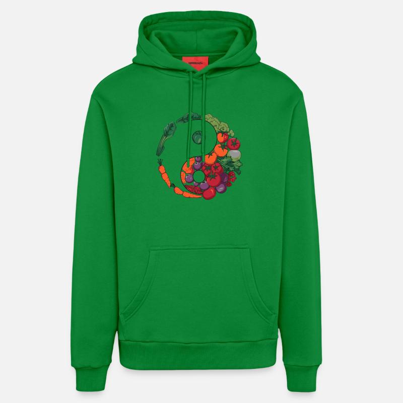Yin Yang Légumes Équilibre Art - Sweat à capuche bio décontracté fabriqué en UE - City Green