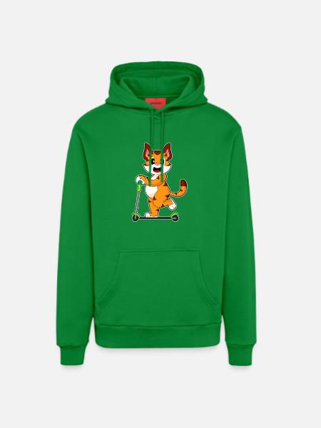 Tiger Scooter - Organic Relaxed Hoodie Made in EU - City Green