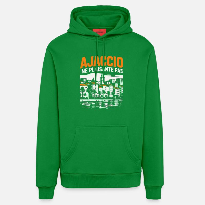 Ajaccio ne plaisante pas - Sweat à capuche bio décontracté fabriqué en UE - City Green