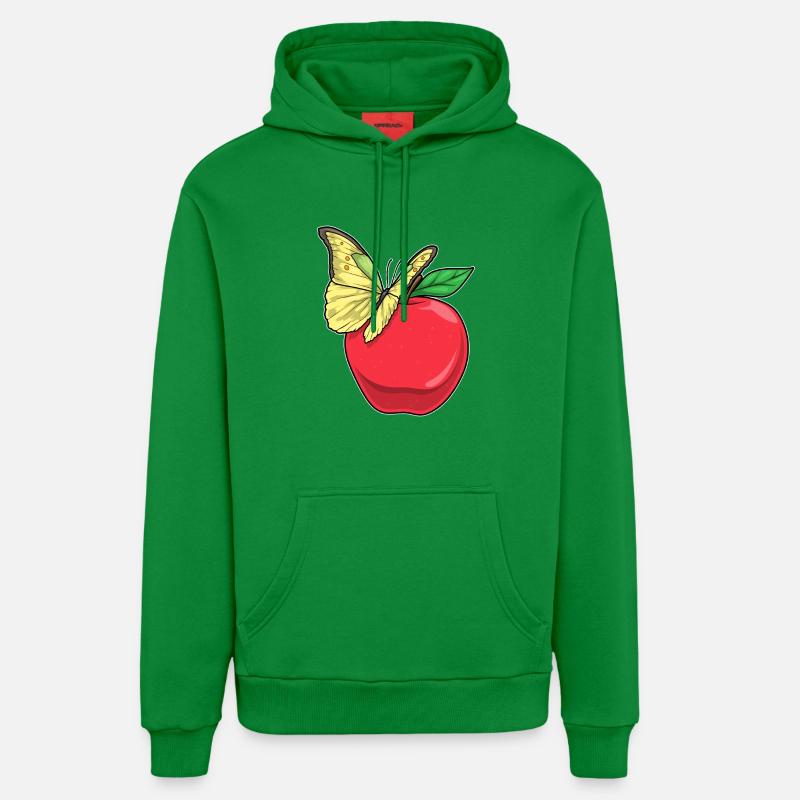 Papillon Pomme Fruit - Sweat à capuche bio décontracté fabriqué en UE - City Green