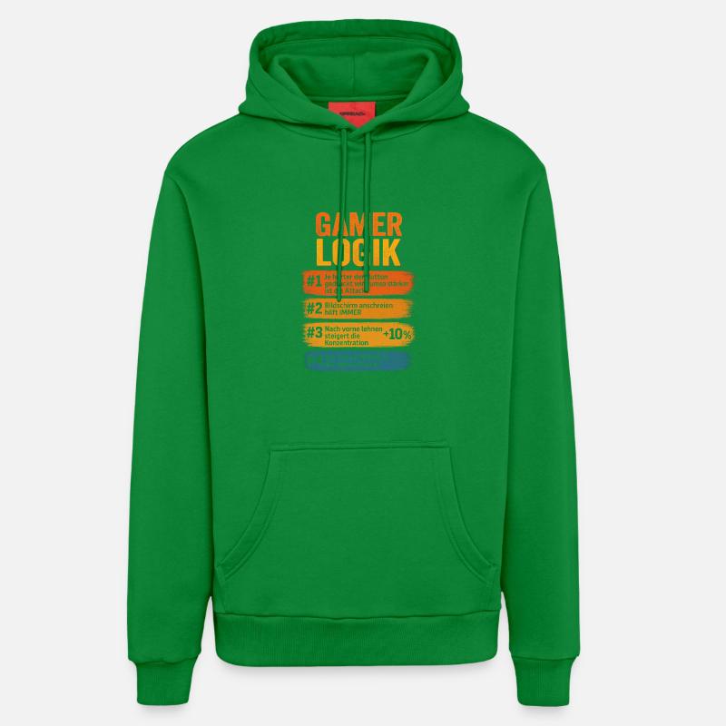 Gamer Logik Computer PC Controller Zocker - Organic Relaxed Hoodie Made in EU - City Green