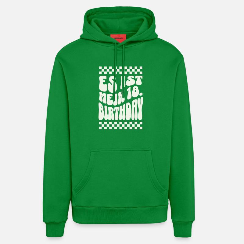 C’est mon 18e anniversaire Retro Design - Sweat à capuche bio décontracté fabriqué en UE - City Green