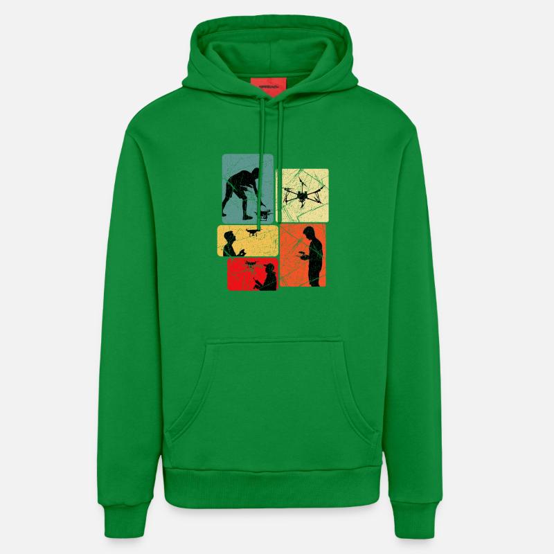 Drones volant dire idée cadeau - Sweat à capuche bio décontracté fabriqué en UE - City Green