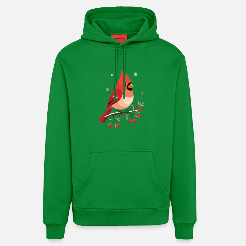 Cardinal d’hiver sur la branche - Sweat à capuche bio décontracté fabriqué en UE - City Green
