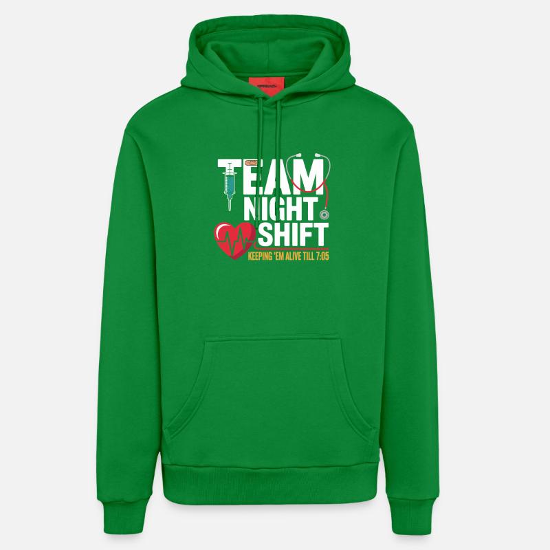Équipe Équipe Night Night Shift Héros - Sweat à capuche bio décontracté fabriqué en UE - City Green