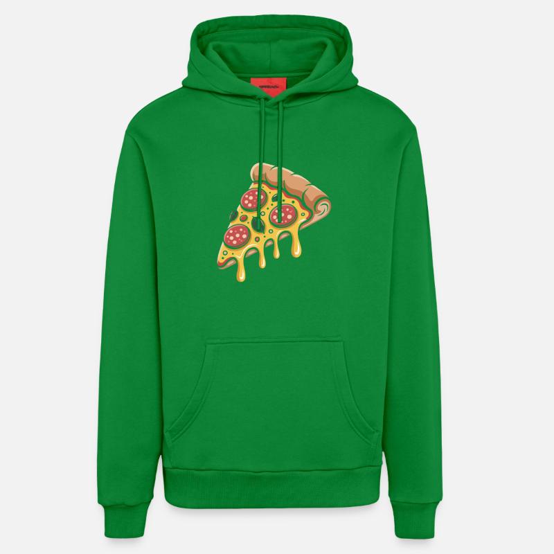 Pizza Handslice de dessins animés - Sweat à capuche bio décontracté fabriqué en UE - City Green