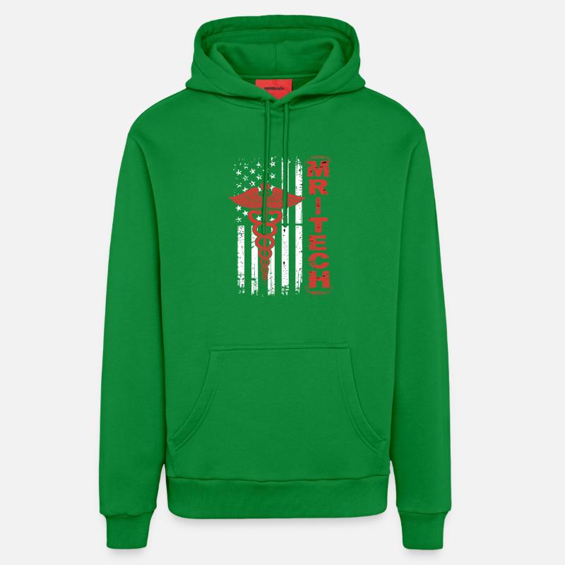 Drapeau Caducée rouge de MedTech - Sweat à capuche bio décontracté fabriqué en UE - City Green