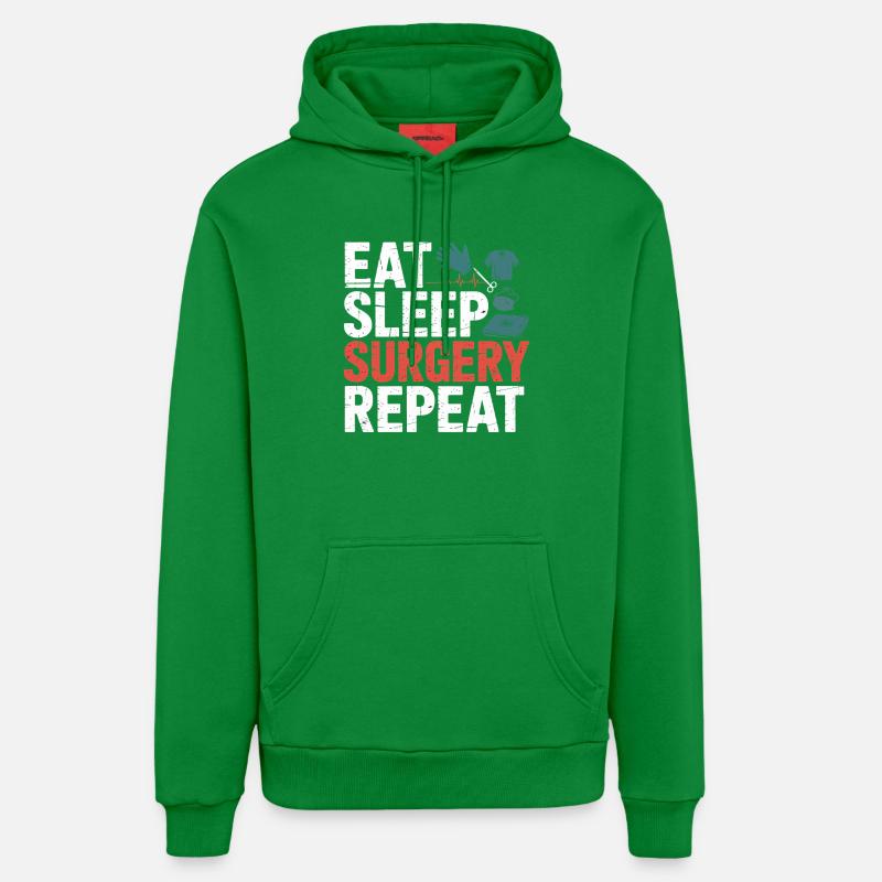 Manger Chirurgie du sommeil Répéter - Sweat à capuche bio décontracté fabriqué en UE - City Green
