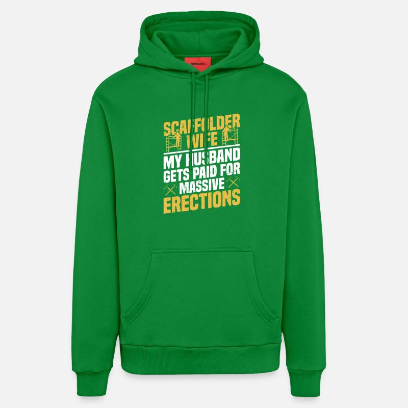 Épouse d’échafaudage ouvrier du bâtiment - Sweat à capuche bio décontracté fabriqué en UE - City Green