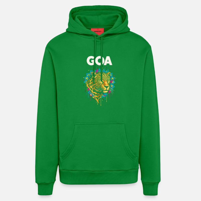 Mandala du léopard de Goa - Sweat à capuche bio décontracté fabriqué en UE - City Green