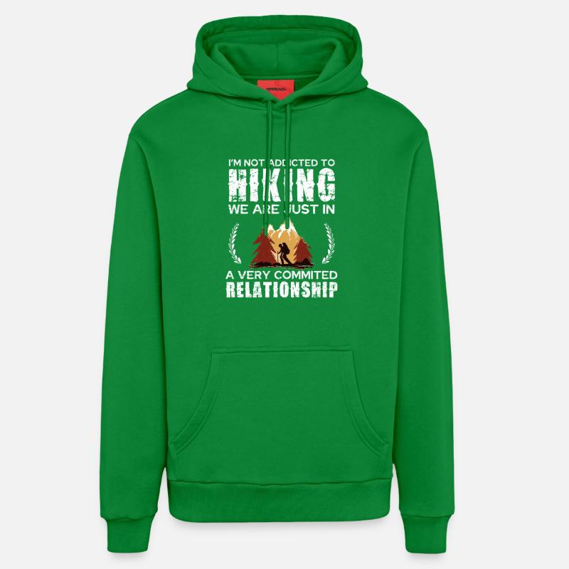 Hiking Commitment Tee Design - Organic Relaxed Hoodie Made in EU - City Green