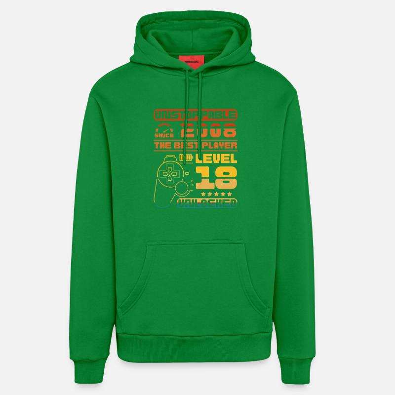 Inarrêtable depuis 2008, niveau 18 débloqué - Sweat à capuche bio décontracté fabriqué en UE - City Green