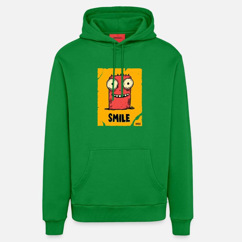Monstre drôle avec le sourire - Sweat à capuche bio décontracté fabriqué en UE - City Green