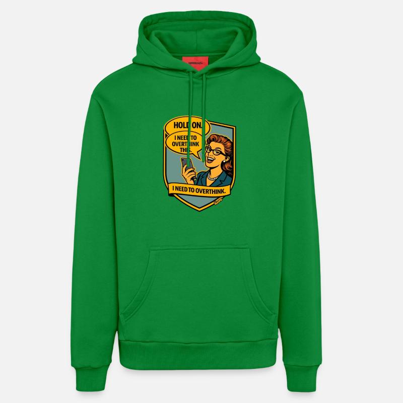 Halt an – Überdenke Overthinker Comic - Organic Relaxed Hoodie Made in EU - City Green