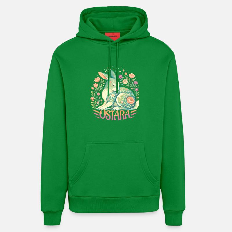 Bénédictions d’Ostara Joyeuses Pâques Lapin Ostara - Sweat à capuche bio décontracté fabriqué en UE - City Green