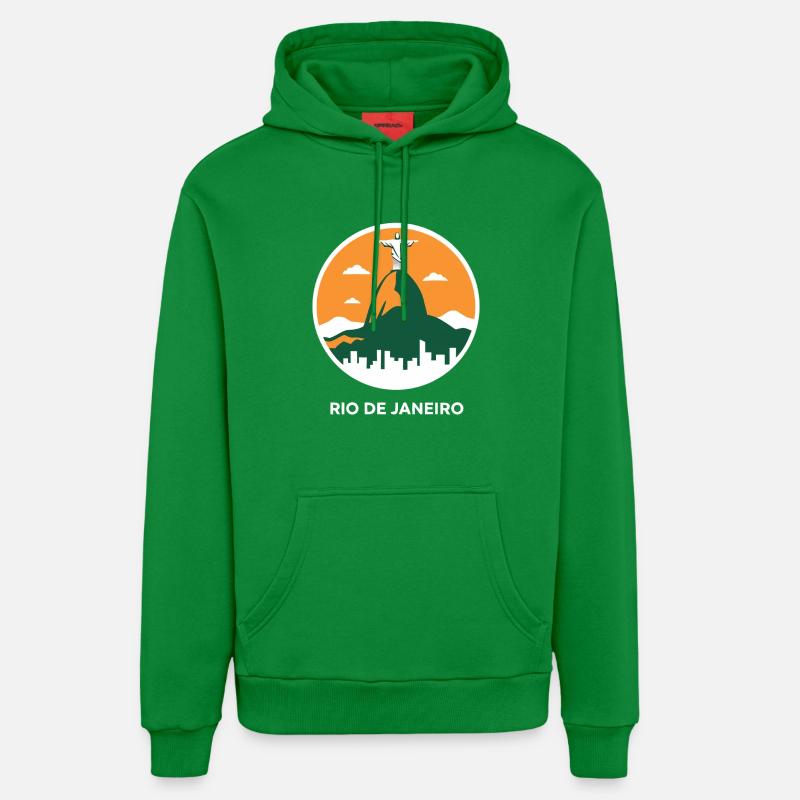 Rio de Janeiro Christ Rédempteur - Sweat à capuche bio décontracté fabriqué en UE - City Green