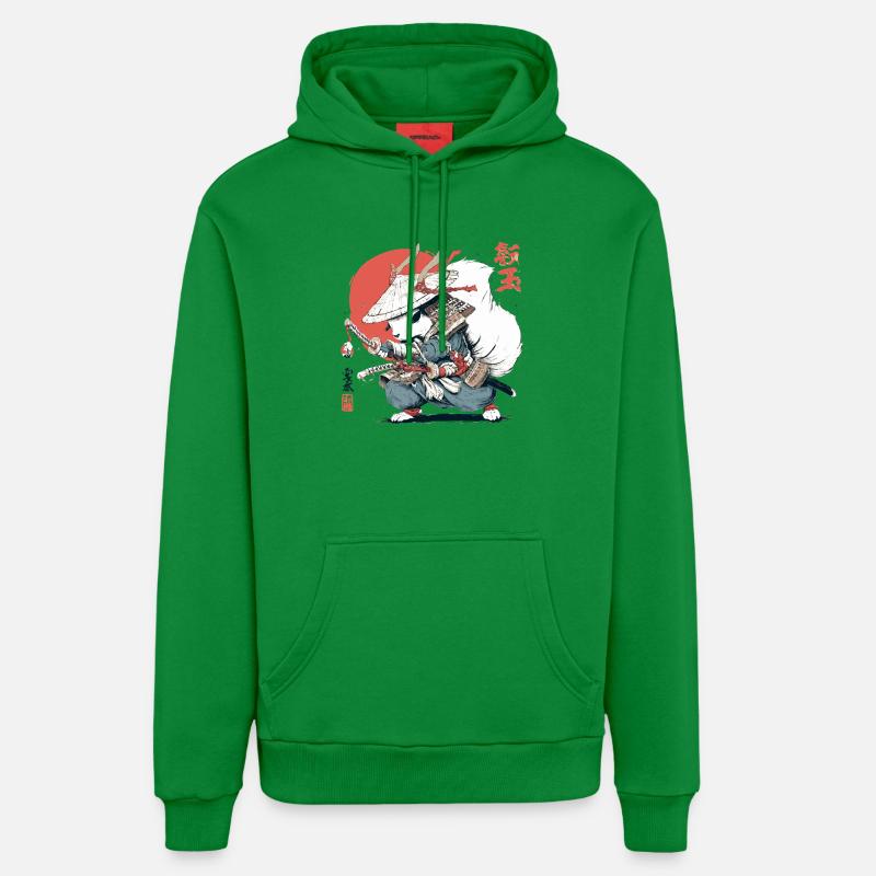 Samurai-Eichhörnchen, japanischer Krieger, Ukiyo-e-Stil Su - Organic Relaxed Hoodie Made in EU - City Green