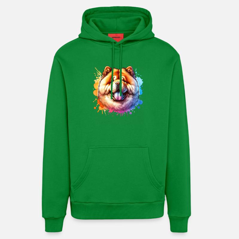 Chowchow Motif - Sweat à capuche bio décontracté fabriqué en UE - City Green