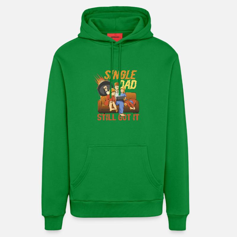 Père célibataire Père célibataire - Sweat à capuche bio décontracté fabriqué en UE - City Green
