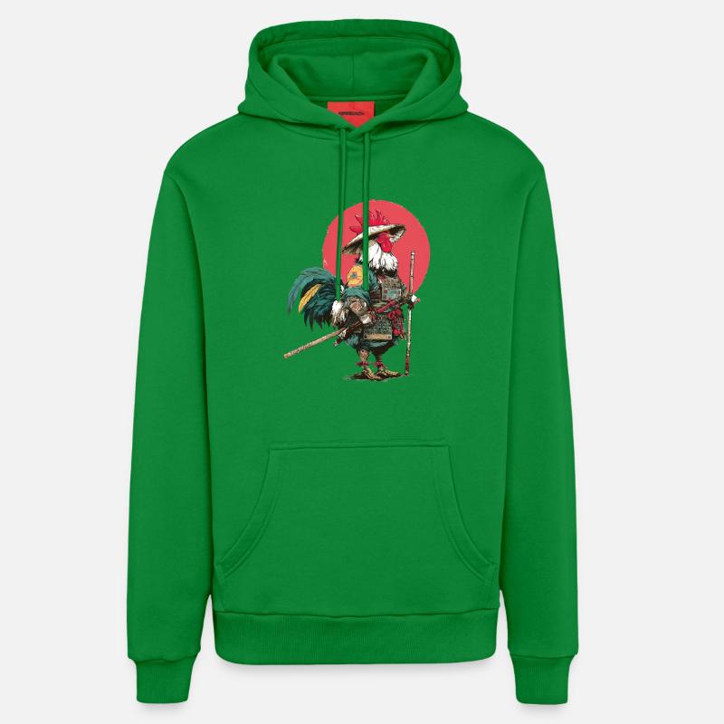 Samouraï Coq en armure - Sweat à capuche bio décontracté fabriqué en UE - City Green