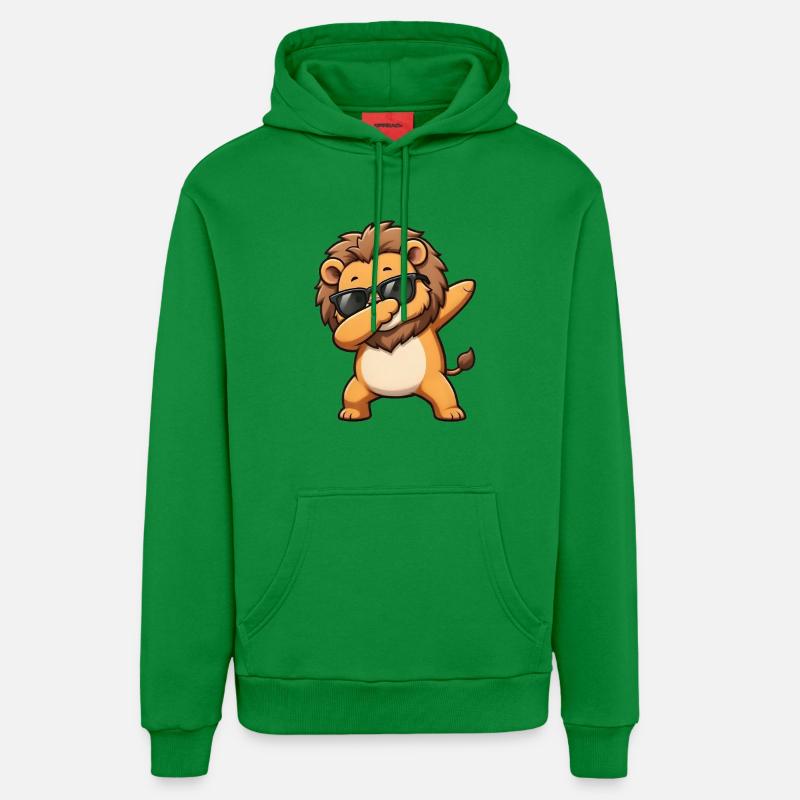 Dabbing Lion - Sweat à capuche bio décontracté fabriqué en UE - City Green