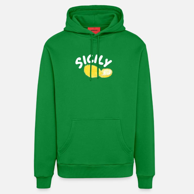 Illustration des citrons de Sicile - Sicile - Sweat à capuche bio décontracté fabriqué en UE - City Green