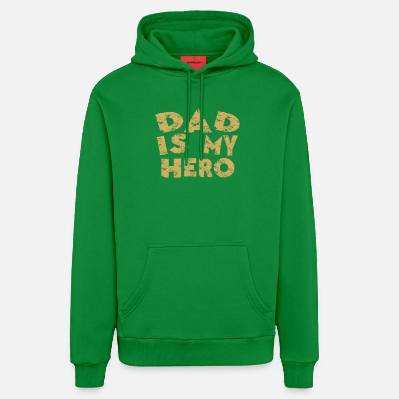 Papa est mon héros - Sweat à capuche bio décontracté fabriqué en UE - City Green