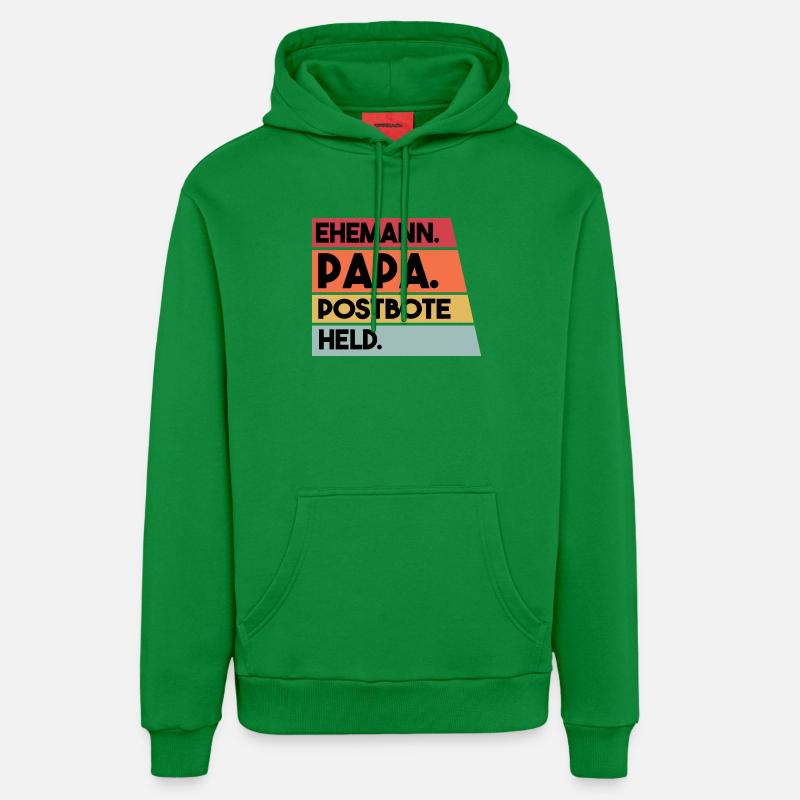 Mari, Papa, Profession, Facteur, Héros - Sweat à capuche bio décontracté fabriqué en UE - City Green