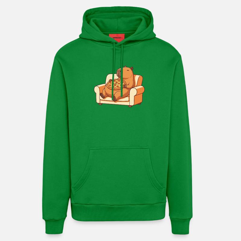 Pizza Capybara sur le canapé - Sweat à capuche bio décontracté fabriqué en UE - City Green
