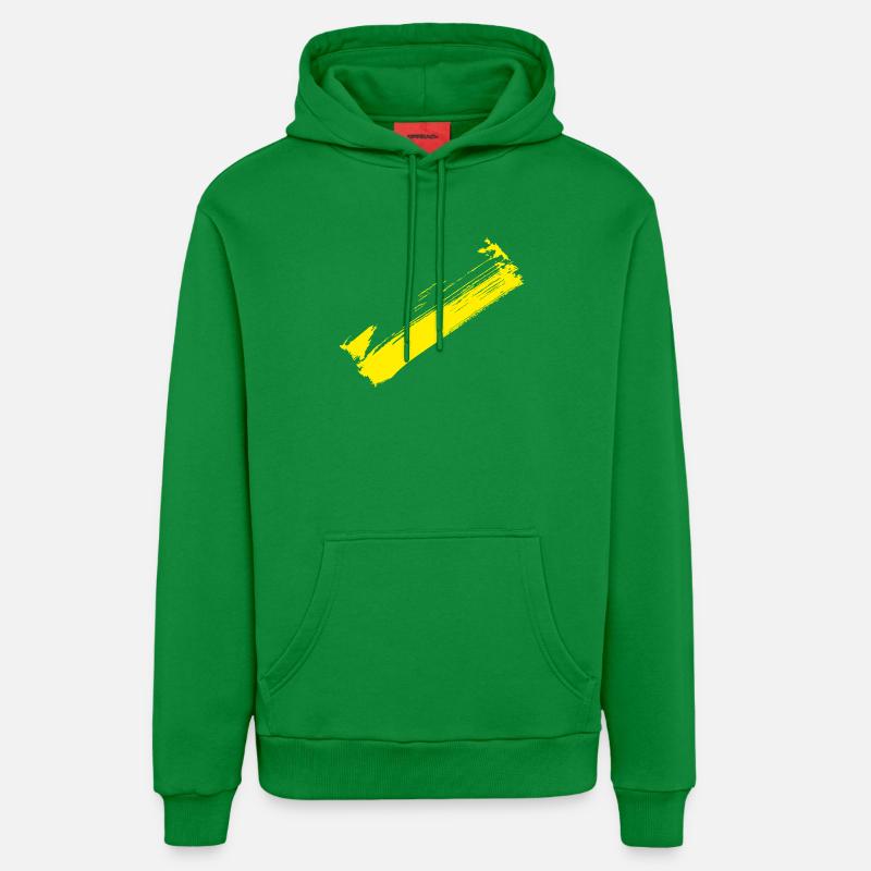 Bande style pinceau - Jaune diagonale - Sweat à capuche bio décontracté fabriqué en UE - City Green