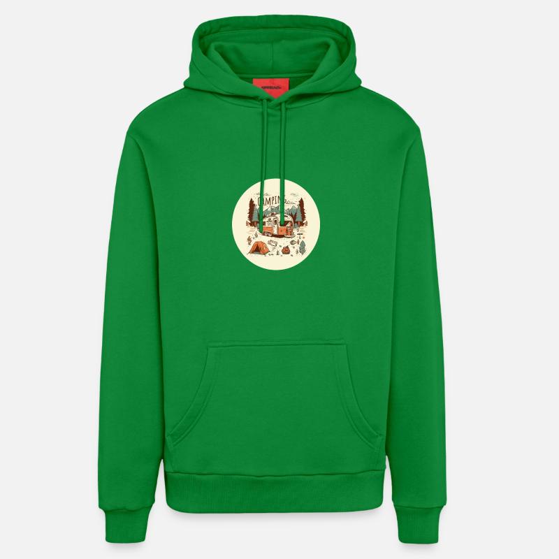 Aventure de camping avec camping-car - Sweat à capuche bio décontracté fabriqué en UE - City Green