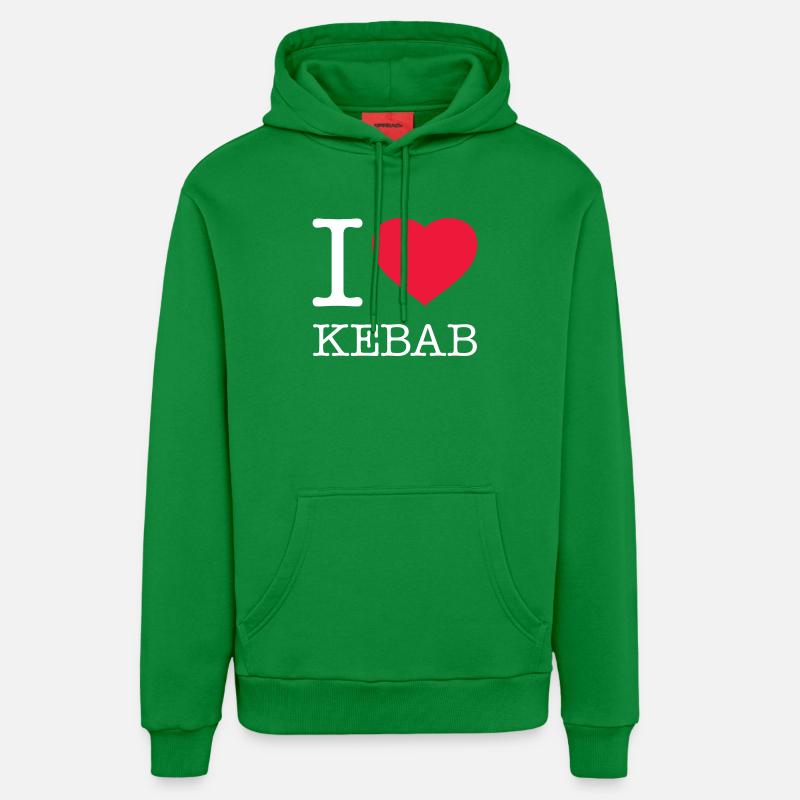 J’ADORE LE KEBAB - Sweat à capuche bio décontracté fabriqué en UE - City Green