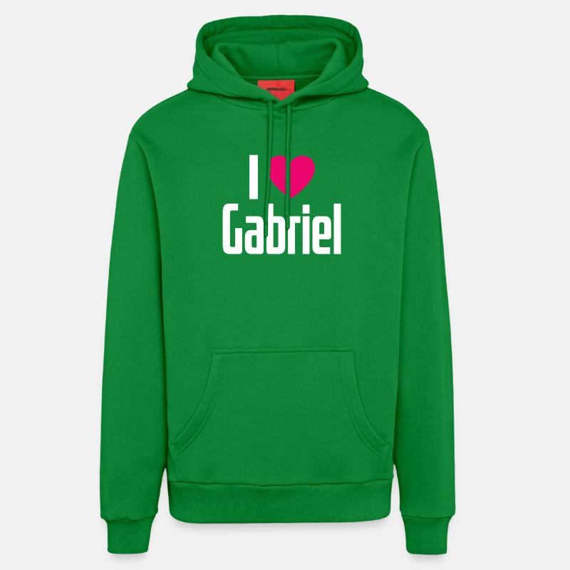 J’aime Gabriel Cœur Rose J’aime Gabriel - Sweat à capuche bio décontracté fabriqué en UE - City Green