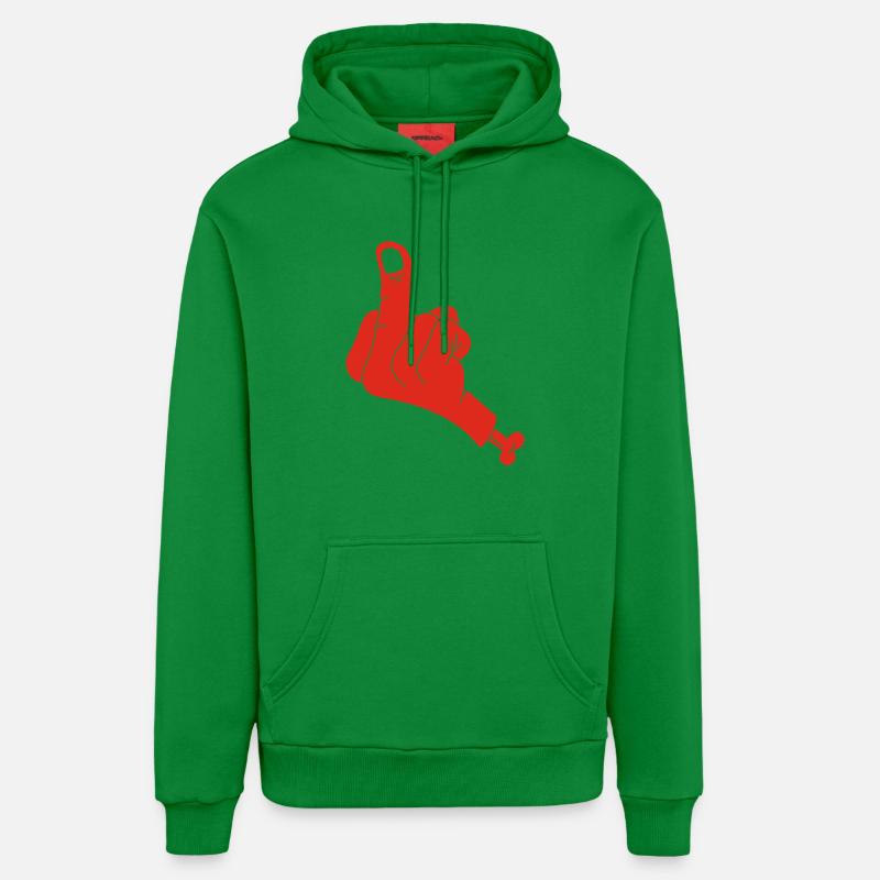 Main coupée et vulgarité (rouge) - Sweat à capuche bio décontracté fabriqué en UE - City Green