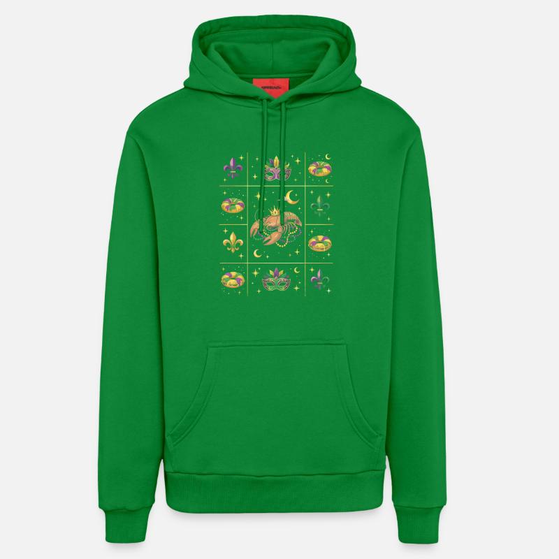 Mardi Gras du Carnaval des Écrevissés - Sweat à capuche bio décontracté fabriqué en UE - City Green