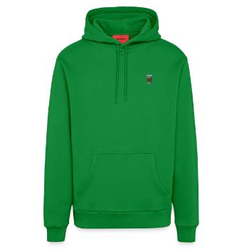 Kaffeebecher bestickt - Organic Relaxed Hoodie Made in EU - City Green - Vorne