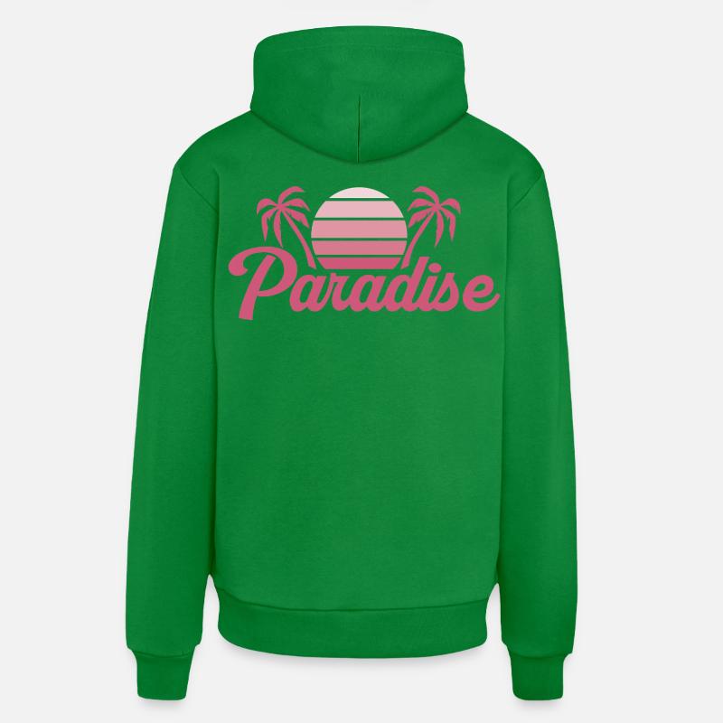 Silhouette de coucher de soleil tropical - Sweat à capuche bio décontracté fabriqué en UE - City Green