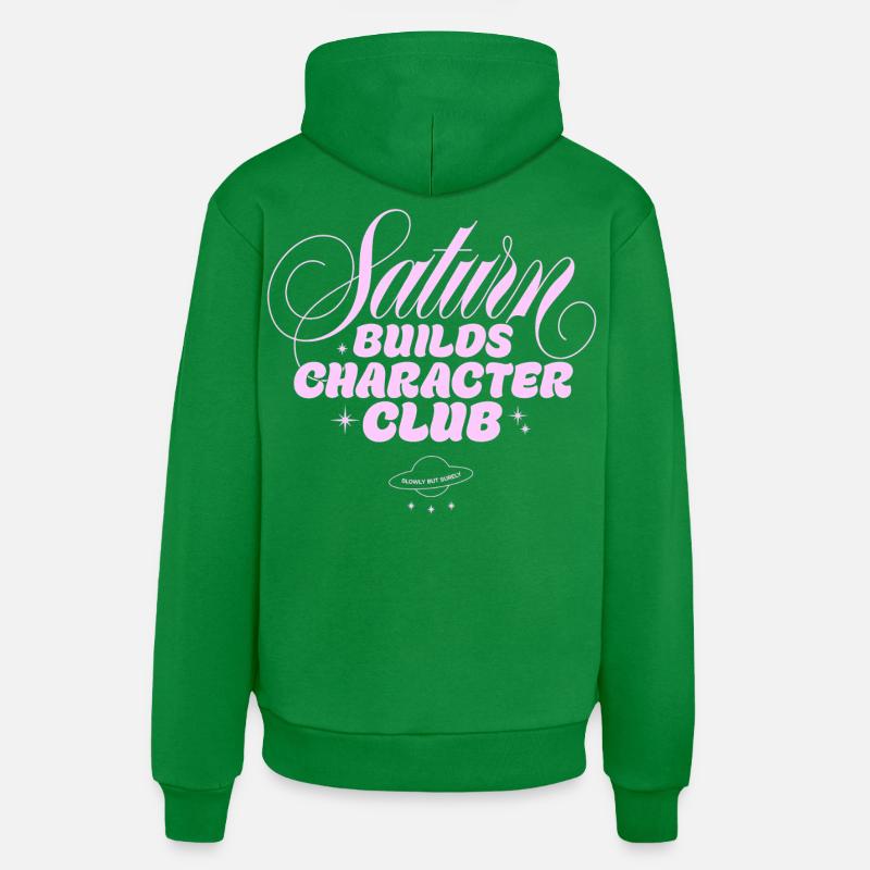 Impression du Saturn Character Club - Sweat à capuche bio décontracté fabriqué en UE - City Green